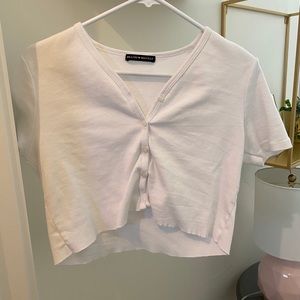 white brandy Melville short sleeve button up